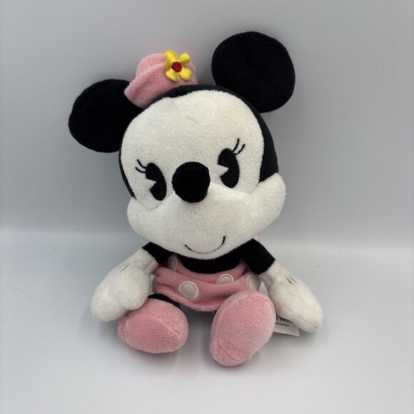 Rare Disney Parks Minnie Mouse Classic Pink Style Plush Stuffed Animal Toy 9"EUC - Picture 1 of 5